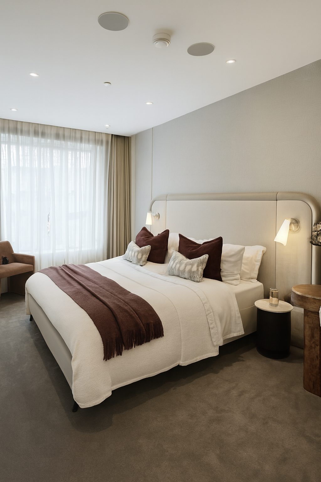 Bedroom before and after AI enhancement to professional listing quality